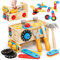 Lehoo Castle Caisse a Outil Enfant Jouet en Bois Jouet 2 3 4 5 Ans Fille Garcon, 29 Pièces Boite a Outils Établi Enfant, Jeu de Construction Jeux Educatif 2 Ans+