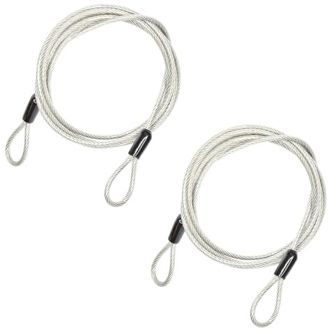 Beticam Bike Lock Cable Security Wire 2mx2.5mm Double Loop Safety Cable Braided Stainless Steel Cable, Flexible Security Cable Luggage Lock, Security Wire Padlock Cable for Scooter Bicycle Suitcase