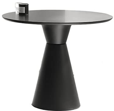 Moderne Sofatische Moderner runder Esstisch, 23,6-Zoll-Couchtisch, Esstisch, Küchentisch mit MDF-Platte und Stahlsockel, Bar-Terrassen-Bistrotisch for Küche, Esszimmer, Schlafzimmer, Wohnzimmer Wohnzi