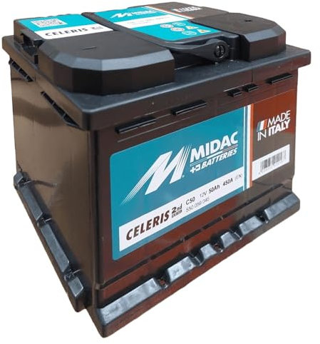 Generico MIDAC C50 BATTERIA AVVIAMENTO AUTO 12V 50 AH SPUNTO MAGGIORATO 450A. MISURE: 207 X 175 X 190. PRODOTTO DI ALTISSIMA QUALITA'. MADE IN ITALY.