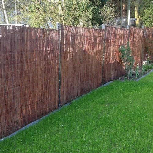 4M Wide Natural Garden Willow Fence Panel Screening Roll Privacy Border Wind & Sun Protection (2m x 4m)