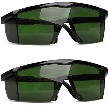 Littlegaofeithing 2Pcs Surlunettes de Sécurité, Lunettes laser, Lunettes de Protection Anti-rayures Anti-buée,pour Femmes et Hommes, Branches Réglables,Protection UV(Vert)