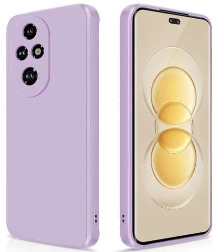 GiiYoon Cover per Honor 200 Pro 5G Custodia in Silicone, Custodia Antiurto Case Sottile in Silicone TPU con Strato Interno in Fibra e Protezione della Fotocamera, Viola