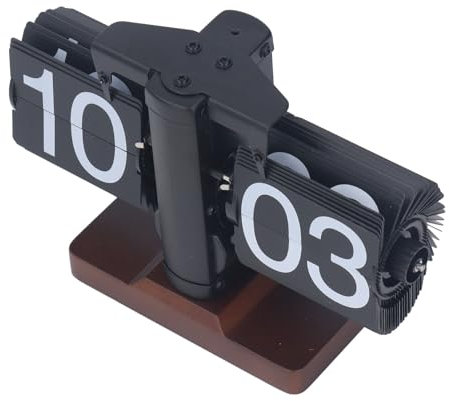 ZAICOLER Flip Clock Vintage, Retro Flip Clock Retro Digitaluhr Digital Flip Down Schwarz Mechanische Retro Flip Down Uhr für Schlafzimmer Büro (Alles schwarz)