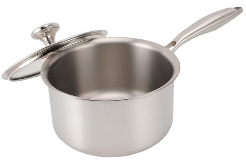 Pot à Lait, Casserole en Verre en Aluminium Ti avec Poignée Résistante à la Chaleur, Compatible avec Cuisinière à Gaz à Induction, Cuisson en Petits Lots, Verre en Aluminium Ti,