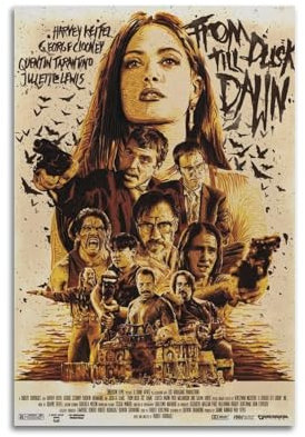 HURRGARS Poster mit der Aufschrift From Dusk Till Dawn, Wandkunst, Vintage, ästhetisches Poster, dekoratives Gemälde für Wohnzimmer, Schlafzimmer, elegantes Poster, 30 x 45 cm, ungerahmter Stil