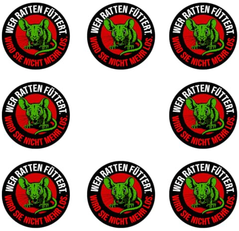 Sammys Shirt Store 192 Stück Aufkleber 4cm rund Wer Ratten füttert Wird sie Nicht mehr los Sticker Sparpack gut haftend Aktiv Werden 4 cm