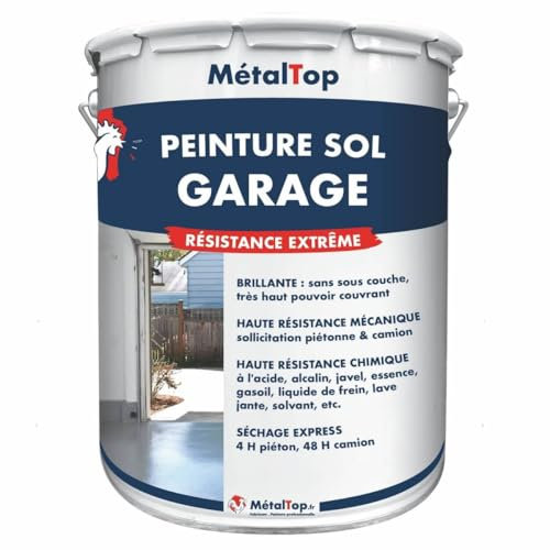 Metaltop - Peinture Sol Garage - Blanc pur - RAL 9010 - Pot 1 L