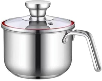 F Fityle Pentola per Pentola per Latte Pentola Multiuso con Coperchio Pentola in Acciaio Inossidabile per bollire Le tagliatelle al di Pasta al, 10x14.5x10 Cm