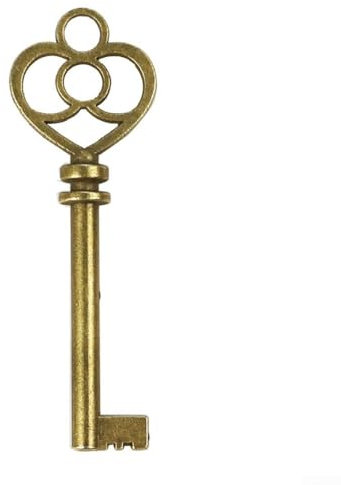 Grandi chiavi a scheletro in ottone vintage, vecchio lotto di serratura, ornamenti portachiavi antichi, forniture artigianali fai da te (B)