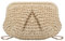 Risipu Straw Clutch Purse for Women Woven Dumpling Clutch Raffia Bag Straw Beach Bag Shoulder Handbag (Beige)