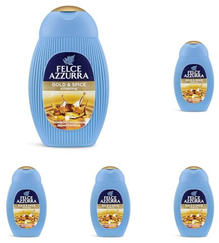 Felce Azzurra - Docciaschiuma Profumato Oro e Spezie, Gel Detergente Idratante Pelle Morbida, Doccia Schiuma Delicato Rilassante Note Lavanda e Vaniglia, Gel Doccia Dermatologicamente Testato, 250 ml