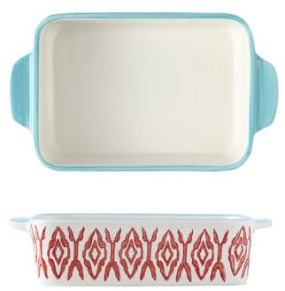 Auflaufform Klein Keramik, 500ML Rechteckig Lasagneform Vintage Backform Ofenform Mit Keramikgriffen OfenformSet Für Lasagne Tiramisu Auflauf (G)