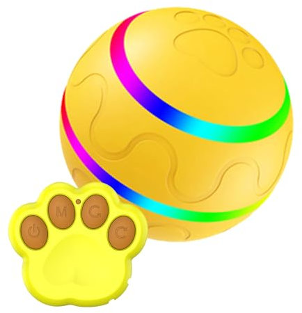 Rolling Pet Ball - LED Flashing Dog Toy, Rechargeable Motion Sensor Balls, Automatic Moving Toys | Interactive Pet Toy for Dogs