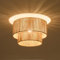 Boho Rattan Deckenlampe – 40 cm Rustikale Bambus-Deckenleuchte Boho Korb Lampe für Schlafzimmer, Wohnzimmer Küche, E27 Sockel