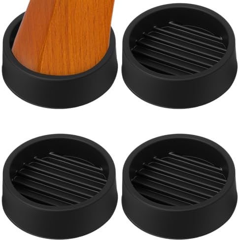 1.5x1.5Round Rubber Furniture Caster Cups Anti-Sliding Furniture Pads Bed Stopper Floor Protector with Grip Non Slip furniture Gripper Anti Skid furniture Feet for Couch Stopper Protect Any Flooring