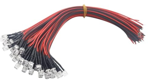 Flaroey 100pcs Lot 20cm Pre Wired 5mm LED Light Lamp Bulb Prewired Emitting Diodes for DIY Home Decoration DC3.7V-12V D