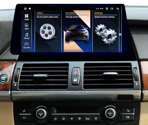 Radio Android para BMW X5 E70 X6 E71 (Sistema CIC), CarPlay Inalámbrico & Android Auto, 4G LTE, WiFi, Bluetooth, Compatible con iDrive Original, Pantalla táctil, 4GB+64GB