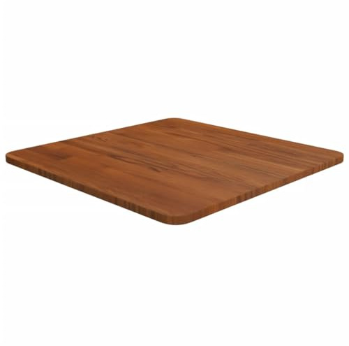 HETFTJN Tischplatte Dunkelbraun 50x50x1,5 cm Massiv Eiche Behandelte Oberfläche Moderner Tischaufsatz Couchtisch Schreibtischplatte für Wohnzimmer Esszimmer Büro Balkon