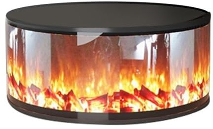 Cylindrical Electric Fireplace, Freestanding/Recessed, Modern Toroidal LED Decorative, Adjustable Flame, Remote Control Electric Fireplace(150cm)