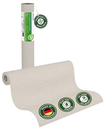 Veluxis Vliestapete UNI einfarbig Cremebeige – XXL 15,00 m × 0,53 m | matt, waschbeständig, stoßfest, Made in Germany