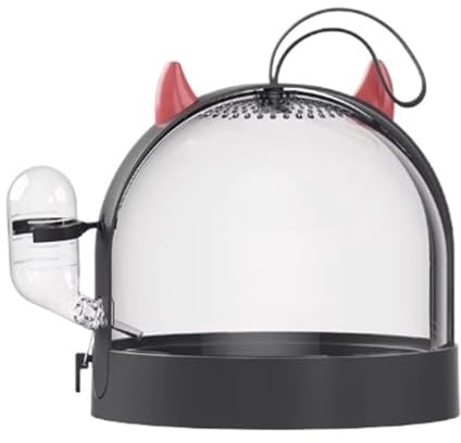 Hamsterkäfig Hamsterkäfig mit Griff, tragbar for Ausgehen Wasserflasche(Schwarz)