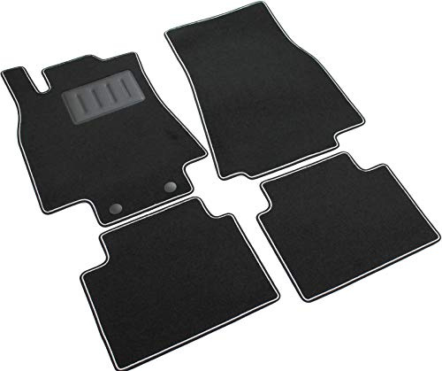 Il Tappeto Auto, Sprint02904, Fußmatten, rutschfest, zweifarbiger Rand, Absatzschoner aus Gummi, passgenau für B-Klasse W245, Baujahre: 2005 bis 2011, schwarz