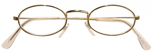 shoperama Brille mit goldenem Rand für Weihnachtsmann Oma Opa Zwerg Nikolaus Weihnachten, Namen:oval