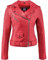 Urban Leather Perfecto Retro Damen Lederjacke Rot Lamm-Nappa, Red, Größe 3XL - 48, UR-197