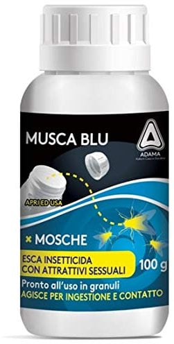 adama Musca Blu Esca insetticida granulare Mosche moschicida 100 g in Barattolo