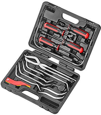 Kauplus Brake Service Kit, 14-Piece Professional Drum Brake Tool Set w/Brake Lining Gauge…