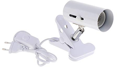 JoyMerit E27 Lampe à pince en céramique avec interrupteur et câble Blanc