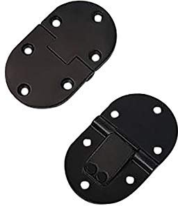 QCAA Lot de 2 plateaux de majordome en laiton massif, charnières de table pliantes, 6,3 x 3,8 x 3,0 mm, noir mat, fabriqué à Taïwan