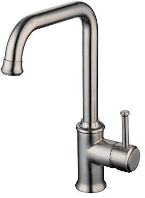 Kitchen Mixer Taps 360° Swive Single Handle Basin Mixer Cold and Hot Mixer Faucet Brushed Nicekl Gudetap GT10222N