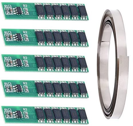 Youmile 5PCS 1S 15A 3.7V 6MOS Lithium Battery Protection Board 18650 Charger Module BMS PCB Protection Board for Li-ion Lithium Battery Cell with Nickel Strip