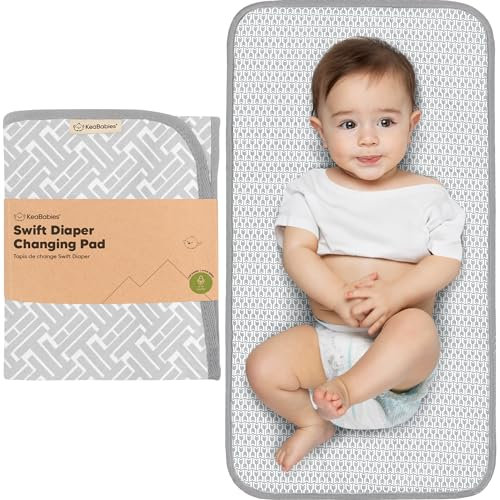 Tragbares Wickelunterlage für Unterwegs - Wickelunterlage Waschbar - Faltbar Baby Wickelauflage Wasserdicht - Kleines, Leicht Wickelunterlagen für Baby (Gray Mod)
