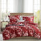 Boqingzhu Bettwäsche Blümchen 200x220cm Rosa Rot Blumen Blumenmuster Blüten Bettwäsche Set Microfaser Bettbezug und 2 Kissenbezüge 80x80cm mit Reißverschluss