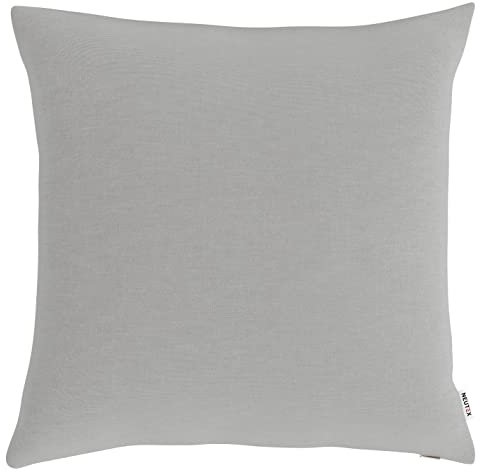 Neutex for you! Basic Kissenhülle, Deko Kissenbezug für Sofakissen, 48 x 48 cm (H/B), 434259, Made in Europe, Oeko-Tex Standard 100, hellgrau