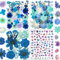 30 Typen 147 Stück Blaue Getrocknete Gepresste Blumen für Harz - Youthbro Echte Naturblumen Kräuterset für DIY Schmuck, Kerzen, Seifen, Vasenherstellung, Nagelkarten, Scrapbook-Kunsthandwerk