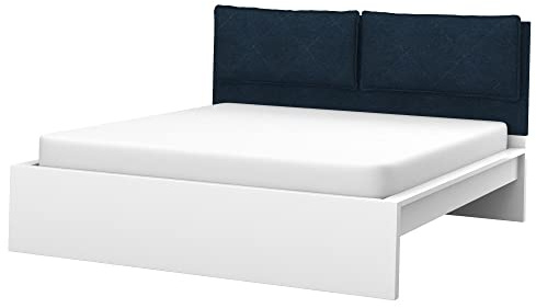 Soferia Kopfteil Bezug Kompatibel Mit Malm Husse Boxspringbett Rückenlehne Bezug Bettkopfteil Schoner Fleckschutz Kratzfest Robust Strong Denim Blau