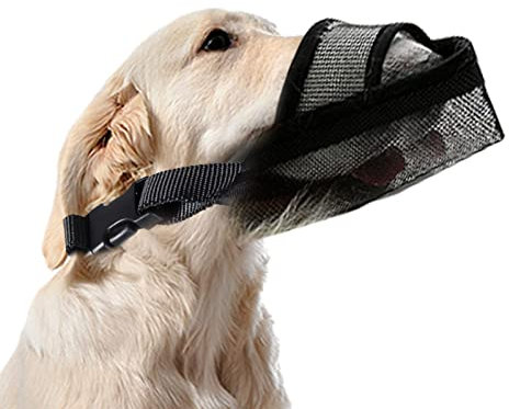 Maulkorb für Hunde, Air Mesh | Maulkorb für Hunde, Air Mesh, atmungsaktiv mit verstellbaren Gurten, für Aggressive Hunde, kein Beißen, Bellen