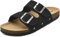 ONCAI Sandalias de Pala Mujer con Ajustable Buckle Corcho Zapatillas de Moda de Verano Mules Planas Zuecos Negro 37