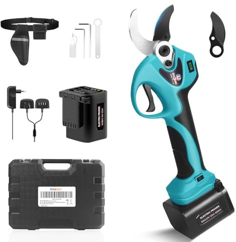 SOOJOOK 8605PRO Akku Astschere, 40mm Professionelle Elektrische Gartenschere, 1050W 21V 2x2000mAH Akku Baumschere