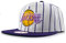 Mitchell & Ness NBA Retro Pinstripe Snapback Cap LA Lakers HWC Logo Bianco/Viola, bianco, Taglia unica