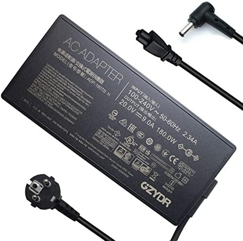 180W 20V 9A ADP-180TB H Netzteil kompatibel mit ASUS ROG Zephyrus GA502DU GA502D GA502 GA502IU GA401 GA401I GA401II GA401IV Laptop Netzteil 6,0 x 3,7 mm