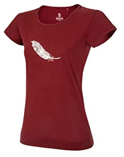 Ocun Damen Classic Organic Feather T-Shirt, Wine Syrah, M