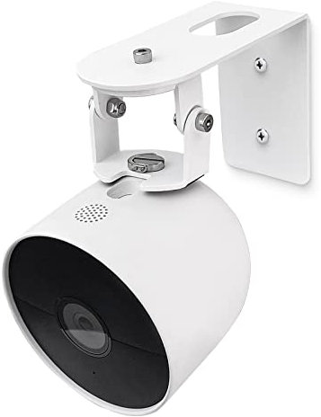 MagitcSee Nest Camera Mount Compatible with Google Nest Cam Outdoor or Indoor, Battery - 2nd Generation,360 View Anti-Drop Outdoor Wall Bracket Mounting Kit Nest cam Accessories- White