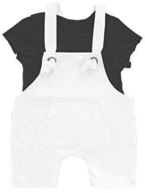 Tutina Salopetta T-Shirt Bimba (cod. 80381) (18 Mesi, Bianco)