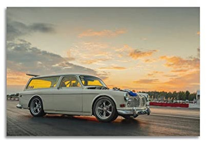 ZONDER Klassisches Sportwagen-Poster für Volvo Rennauto, Superauto, dekoratives Gemälde, Leinwand, Wand- und Kunstbild, modernes Familien-Schlafzimmer, Dekoration, 60 x 90 cm