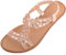 ABSOLUTE FOOTWEAR Womens Sparkly Diamante Summer Holiday Beach Elasticated Strap Sandals - Rose Gold - UK 4 / EU 37